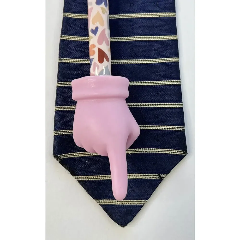 Tommy Hilfiger Mens Silk Tie Navy Gold Stripe Crest USA Classic Designer